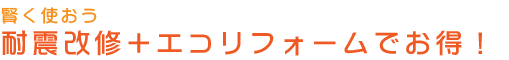 賢く使おう　耐震改修＋エコリフォームでお得！